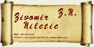Živomir Miletić vizit kartica